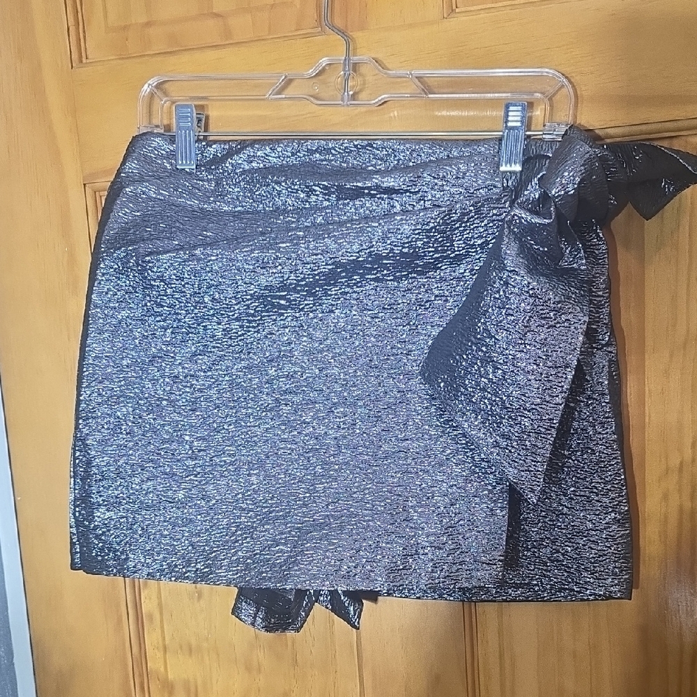 Zara Black Metallic Mini Skirt Box N